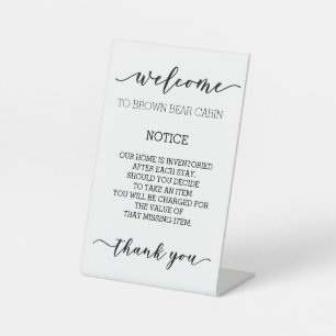 STR Short term Rental Vacation Missing items Pedestal Sign