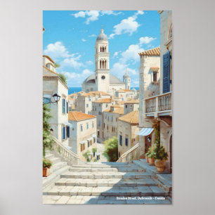 Straden Street Dubrovnik Croatia Travel Poster