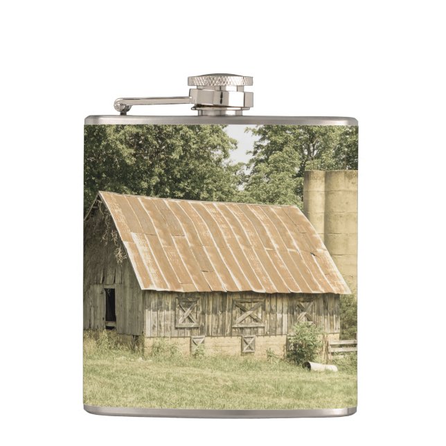 Strafford Mo Barn Antique Hip Flask (Front)