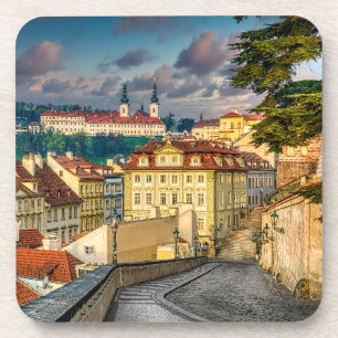 Strahov Monastery Morning Hard Plastic Coaster