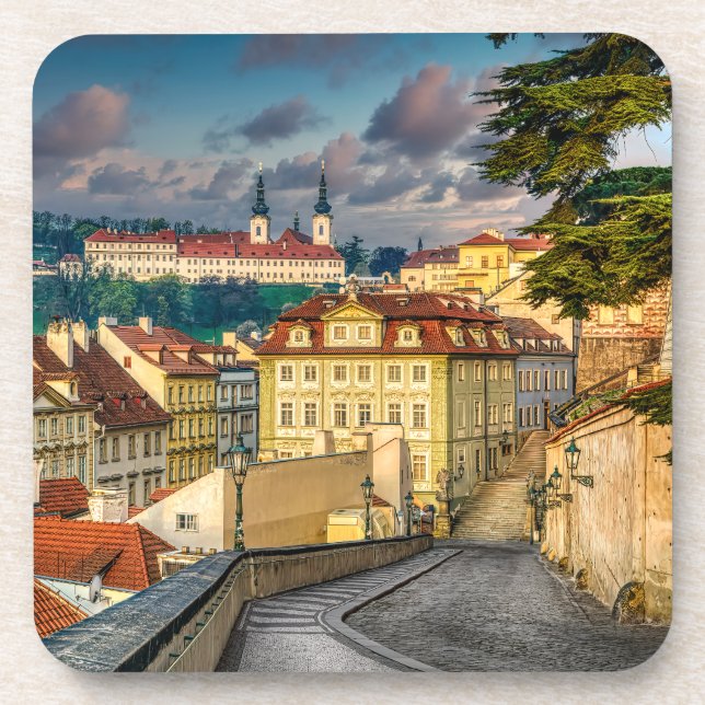 Strahov Monastery Morning Hard Plastic Coaster (Front)