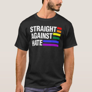 Straight Against Hate Tshirt Women Vintage Gay Pri