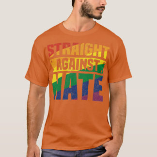 Straight Against Hate Vintage Rainbow Cool Pride M T-Shirt