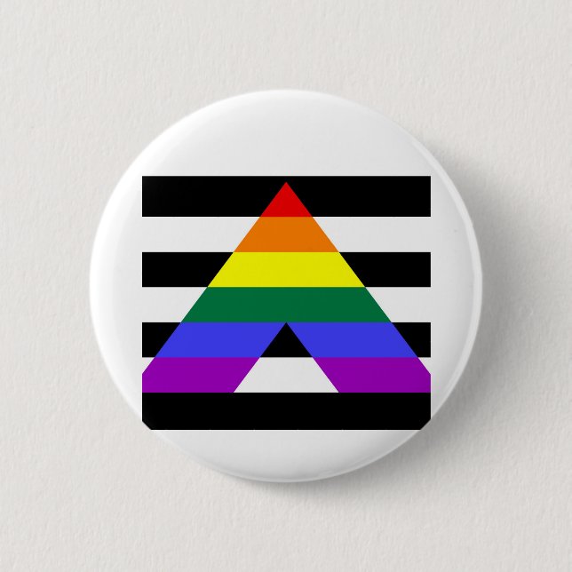 Straight Ally flag 6 Cm Round Badge (Front)