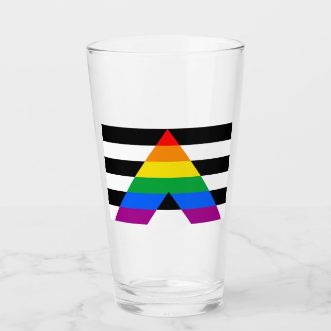 Straight Ally Flag Glass (Front)