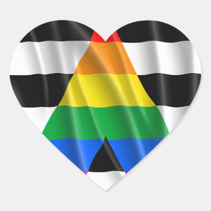 STRAIGHT ALLY FLAG HEART STICKER