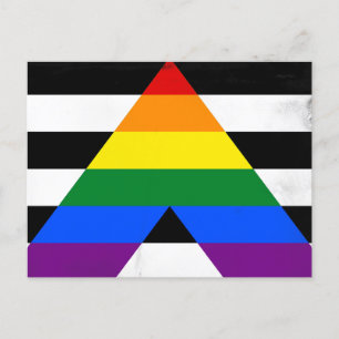 Straight Ally Flag Holiday Postcard