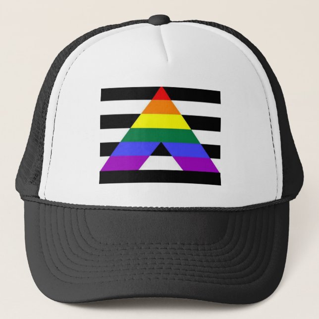 Straight Ally Flag LGBT Supporter Trucker Hat (Front)