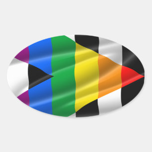 STRAIGHT ALLY FLAG OVAL STICKER
