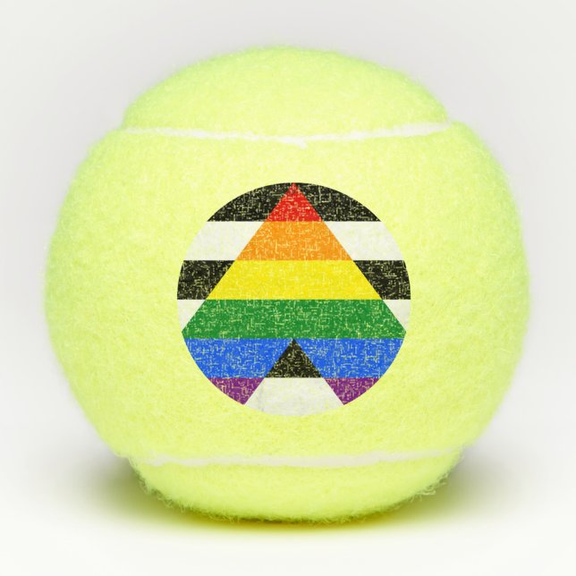 Straight Ally Flag Tennis Balls (Front)