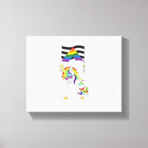 Straight Ally Flag Unicorn Trans Gay Pride LGBTQIA Canvas Print