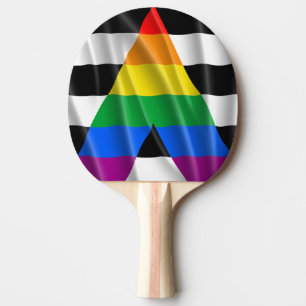 STRAIGHT ALLY FLAG WAVY DESIGN -.png Ping Pong Paddle