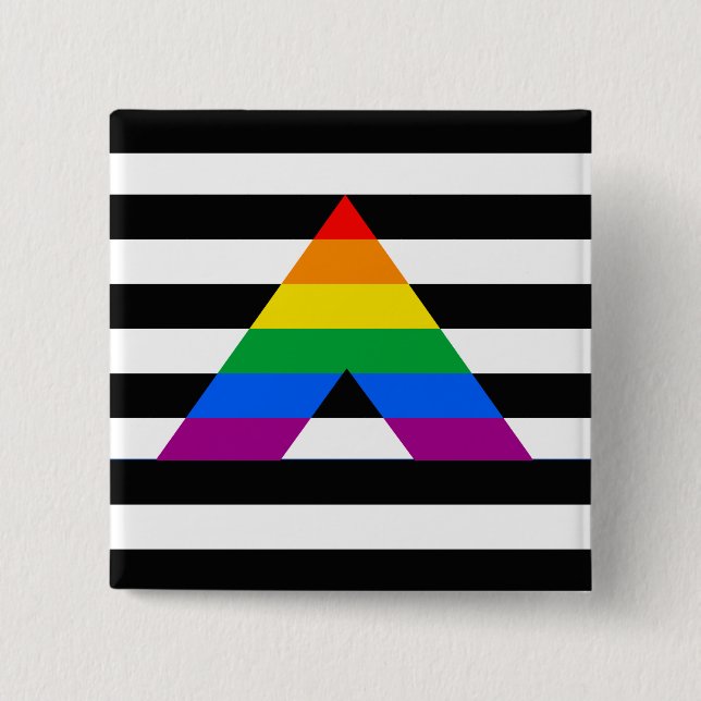 Straight Ally Pride 15 Cm Square Badge (Front)
