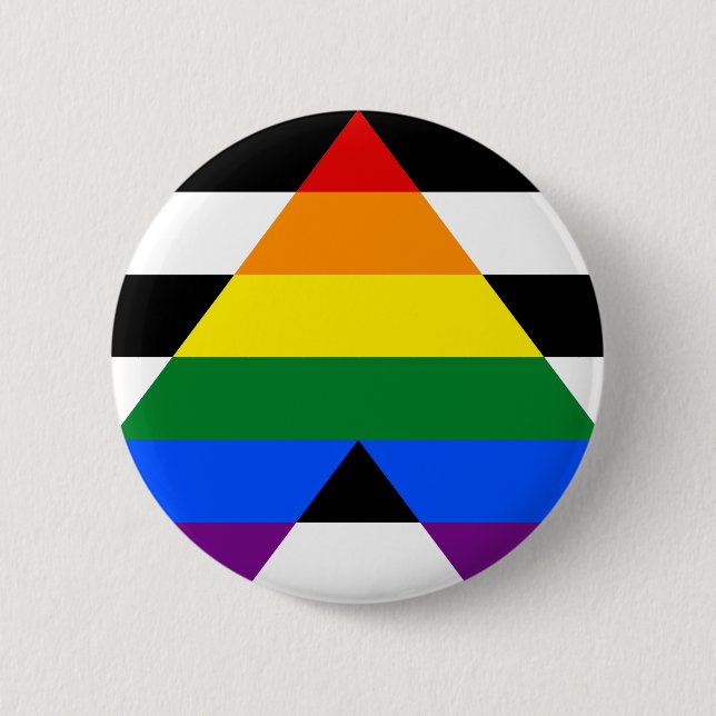 Straight Ally Pride 6 Cm Round Badge (Front)