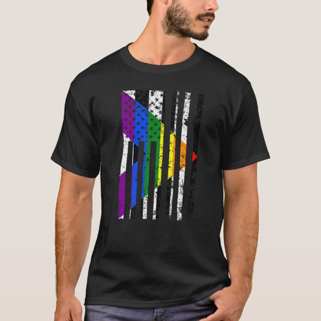 Straight Ally Pride Flag Usa Straight Ally Flag T-Shirt (Front)