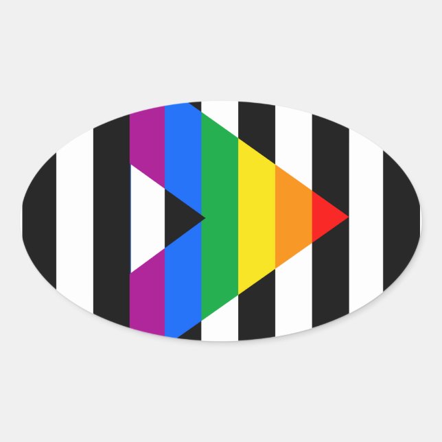 Straight Ally Pride Oval Sticker (Front)