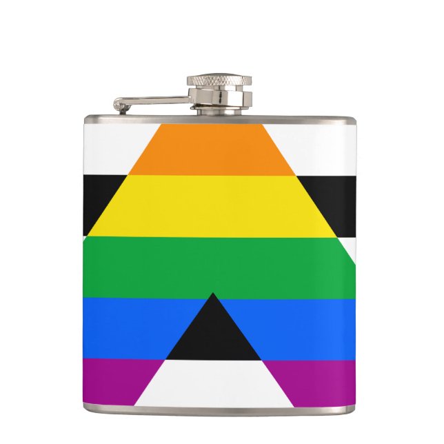 STRAIGHT ALLY PRIDE.png Hip Flask (Front)