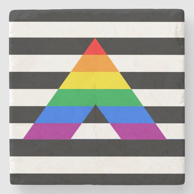 STRAIGHT ALLY PRIDE.png Stone Coaster (Front)