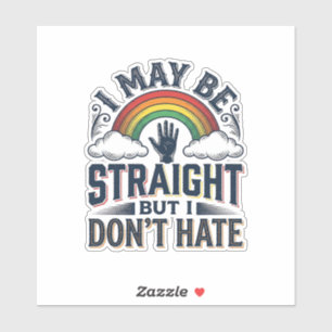 Straight Ally Pride Rainbow Vintage Vector Design_