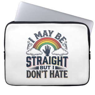 Straight Ally Pride Rainbow Vintage Vector Design_ Laptop Sleeve