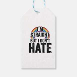 Straight Ally Rainbow Vintage Typography Shirt_1 Gift Tags
