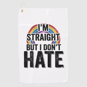 Straight Ally Rainbow Vintage Typography Shirt_1 Golf Towel