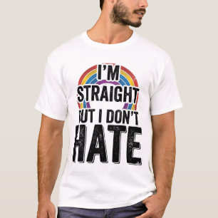 Straight Ally Rainbow Vintage Typography Shirt_1 T-Shirt