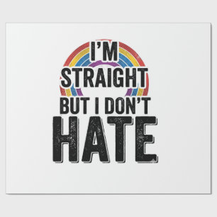 Straight Ally Rainbow Vintage Typography Shirt_1 Wrapping Paper