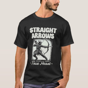 Straight Arrows True Heart Archer Bow Design T-Shirt