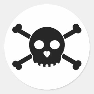 Straight Black Deth's Head Sticker