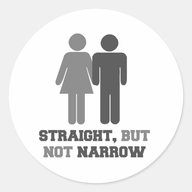 Straight but not narrow classic round sticker (Front)