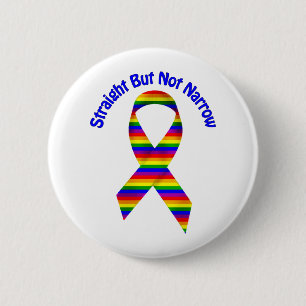 Straight But Not Narrow Gay Pride Tees, Gifts 6 Cm Round Badge