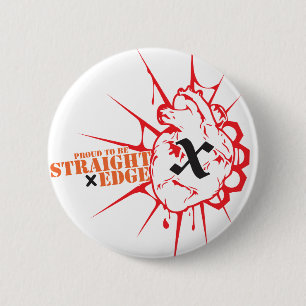 Straight Edge (H) 6 Cm Round Badge