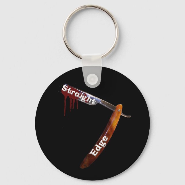 Straight Edge Straight Razor Key Ring (Front)