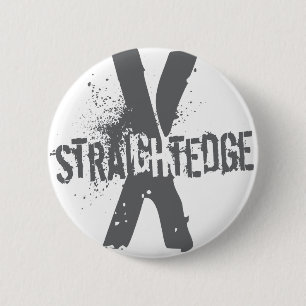 Straight Edge X dark grey 6 Cm Round Badge