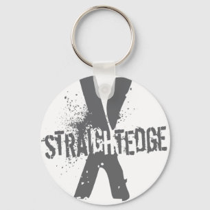 Straight Edge X dark grey Key Ring