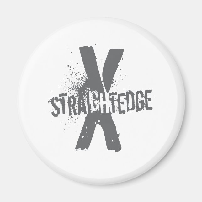 Straight Edge X dark grey Magnet (Front)