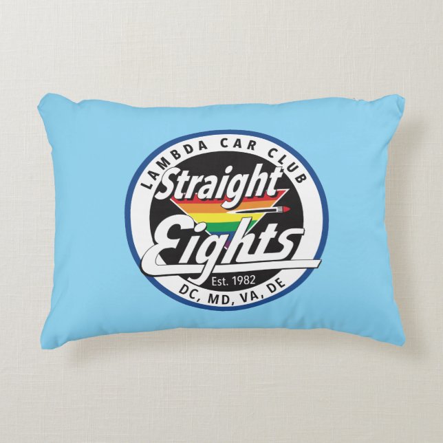 Straight Eights/LCCI Throw Pillow (Light Blue) (Front)