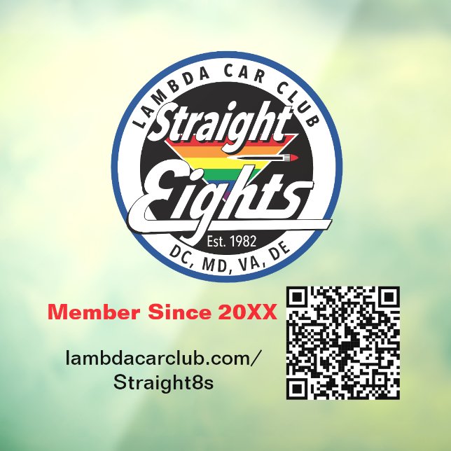Straight Eights Window Cling 4x4 (Sheet 3)