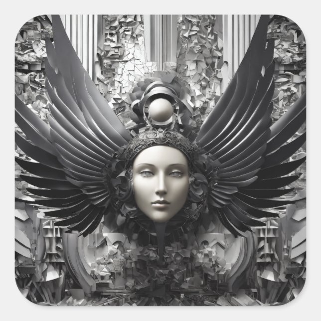 Straight Face Square Sticker (Front)