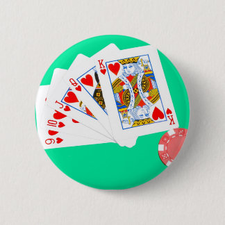 Straight Flush 6 Cm Round Badge