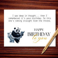 Straight From the Throne Funny Panda Birthday