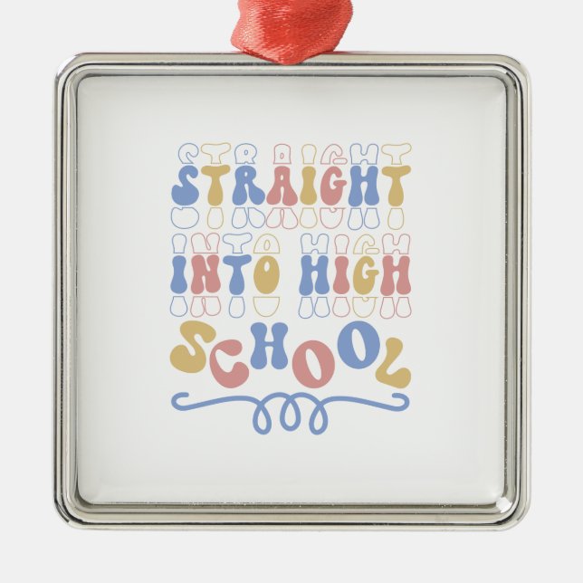 Straight Into High School Teacher Metal Tree Decoration (Front)