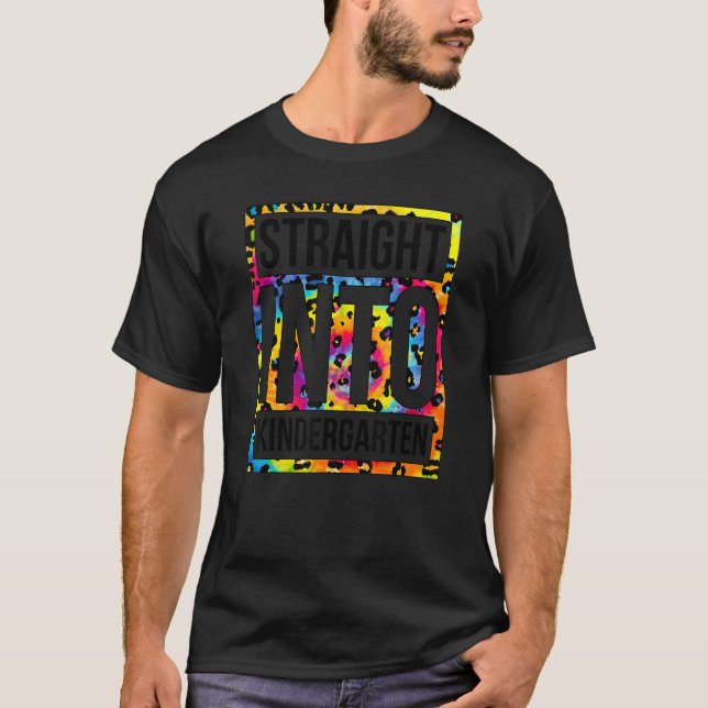 Straight Into Kindergarten Team Leopard First Day  T-Shirt (Front)