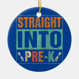 Straight Into Pre K Funny Back To School Teacher Ceramic Tree Decoration