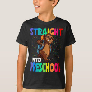Straight Into Preschool Sloth Back To School T-Shirt