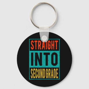 Straight Into Second Grade Back To School 2nd Grad Key Ring