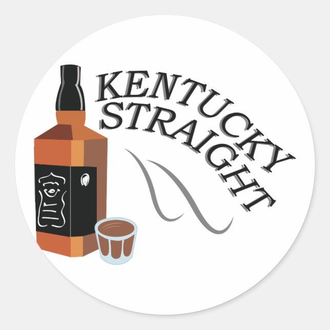 Straight Kentucky Classic Round Sticker (Front)