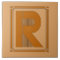 Straight lines art deco with monogram, letter R