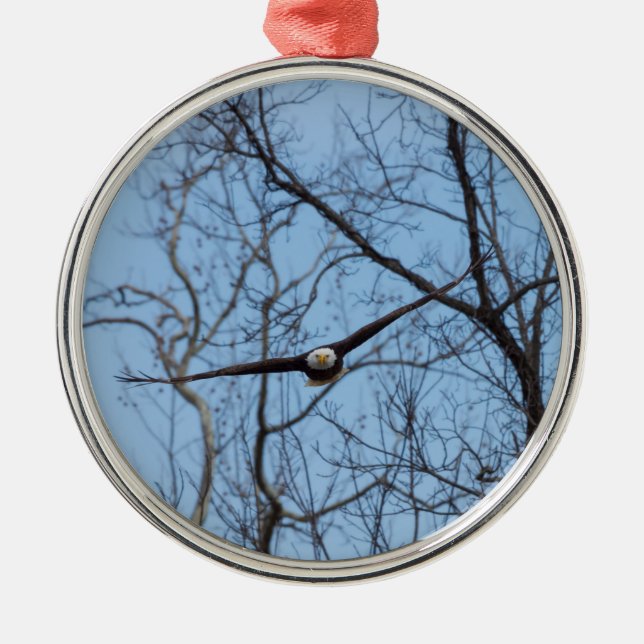 Straight On Eagle Metal Tree Decoration (Front)